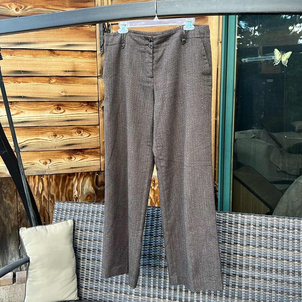 Madison Size 10 Heathered Brown & White Alexander Fit Pants